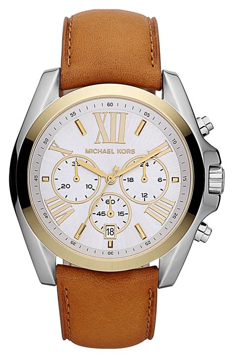 michael kors bradshaw leather strap watch|michael kors bradshaw chronograph.